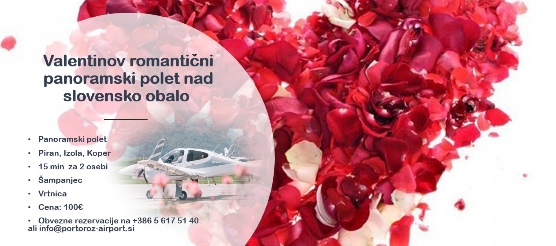 Valentinov romantični panoramski polet nad slovensko obalo&nbsp;